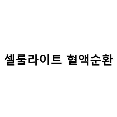 셀룰라이트와 혈액순환의 밀접한 관계, 하체붓기와 자궁보온에 대한 해결책