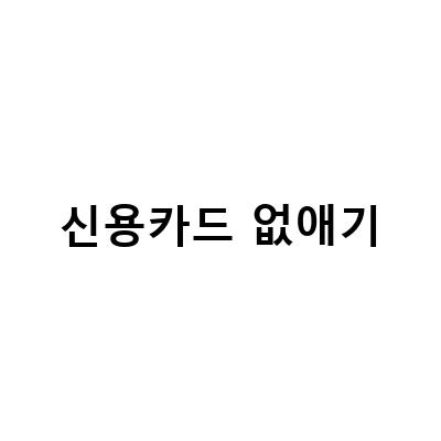 신용카드 없애기 전에 생각해볼 5가지 사항