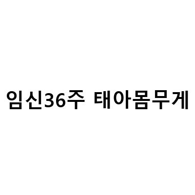 임신 36주 막달검사와 태아 몸무게 변화에 대한 모든 것
